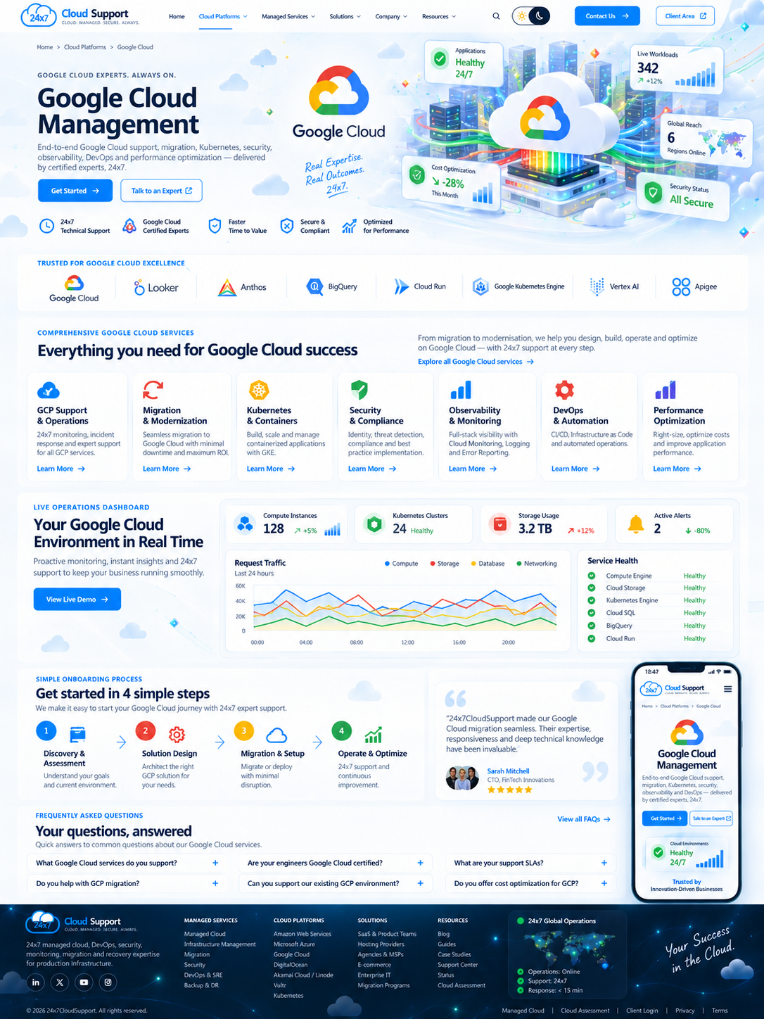 Google Cloud Management cloud infrastructure illustration